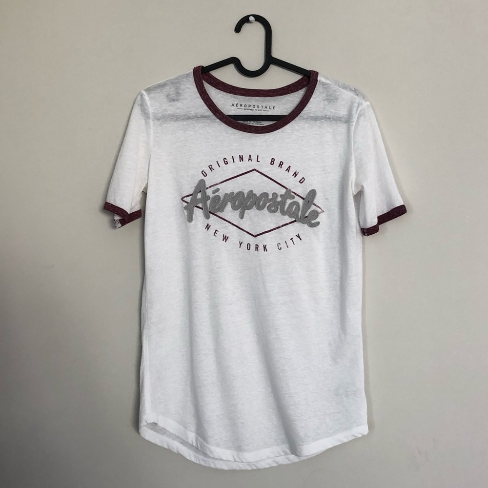 Aeropostale sheer white tee